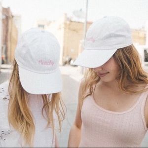 Brandy Melville White “Peachy” Baseball Hat/Cap